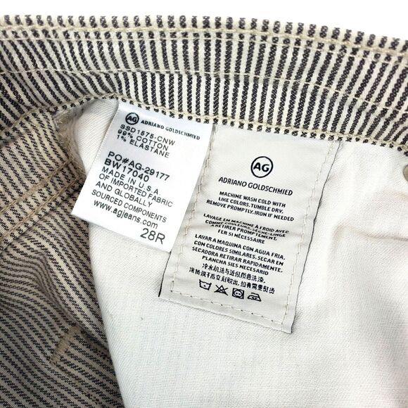 AG ADRIANO GOLDSCHMIED Jeans Womens 28R Brown THE EX-BOYFRIEND Stripes Distress - Picture 4 of 8